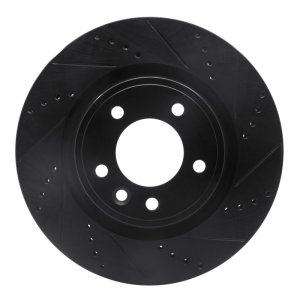 Land Rover Range Rover Sport Brake Rotor (1) - Rear Right - R1 Concepts - Drilled & Slotted - Black - `18-`20